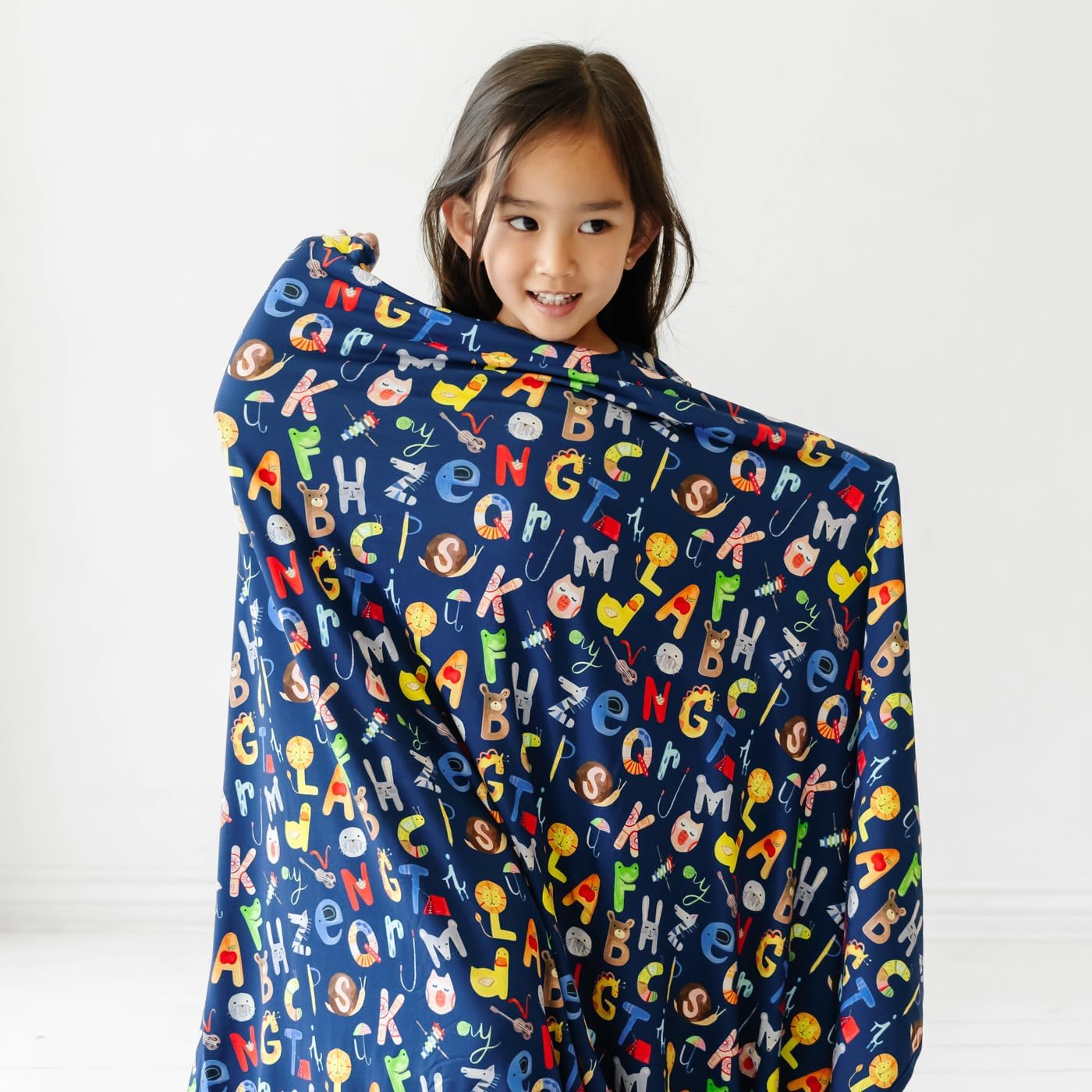 Little Sleepies Cloud Blanket, Soft Viscose from Bamboo Toddler & Baby Blanket for Boys & Girls, Lightweight, Perfect for Hot Sleepers, 50" x 50", Large (Alphabet Friends)