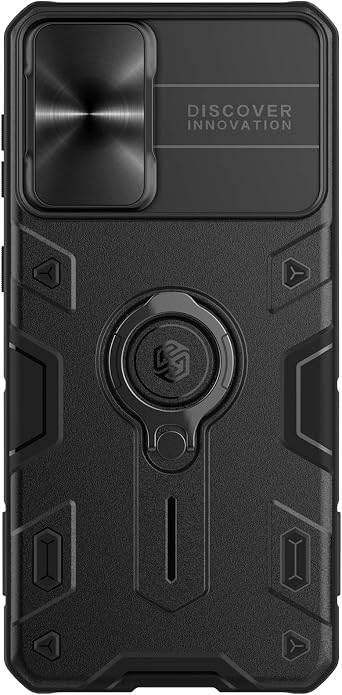 Case Compatible with Samsung Galaxy S21 Plus 5G,DNGN Phone Cover for Samsung S21+ 6.7",Camera Lens Protection+Ring Stand Holder,Material TPU Bumper PC Cover Metal Ring Black