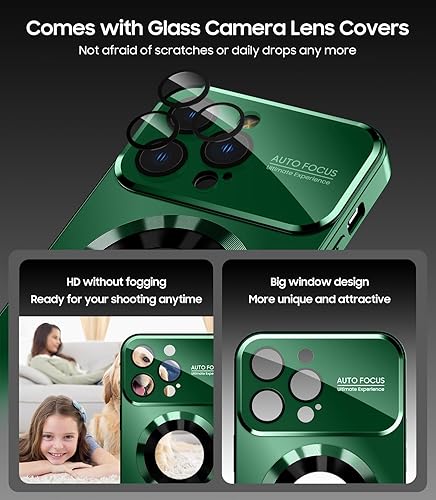 Miniatura 2 de Funda magnética para iPhone 13 Pro Max, compatible con MagSafe, protector de lente de cámara integrado, vista de logotipo, funda de teléfono a