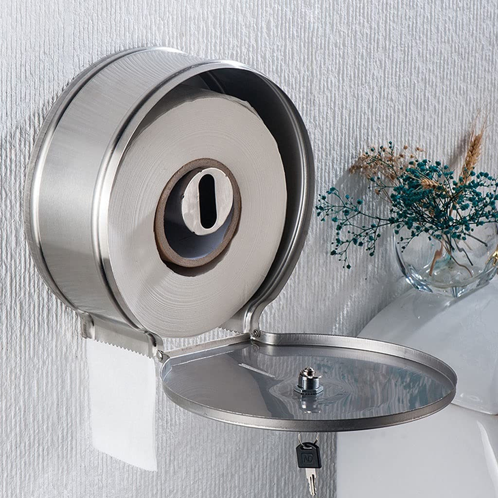 Portarrollos Papel Tenedor de Papel higiénico montado en la Pared, Soporte Rollo Acero Inoxidable Cepillado, Tejido for baño Higienico
