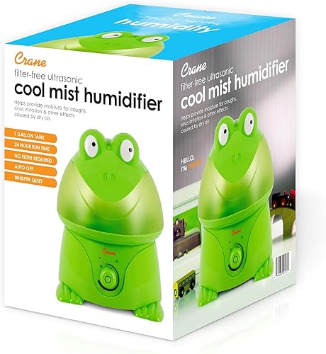 Miniatura 4 de Crane Humidificador ultrasónico de niebla fresca Animal para dormitorio de niños y guardería, 1 galón, fácil de limpiar, configuraciones ajustables,