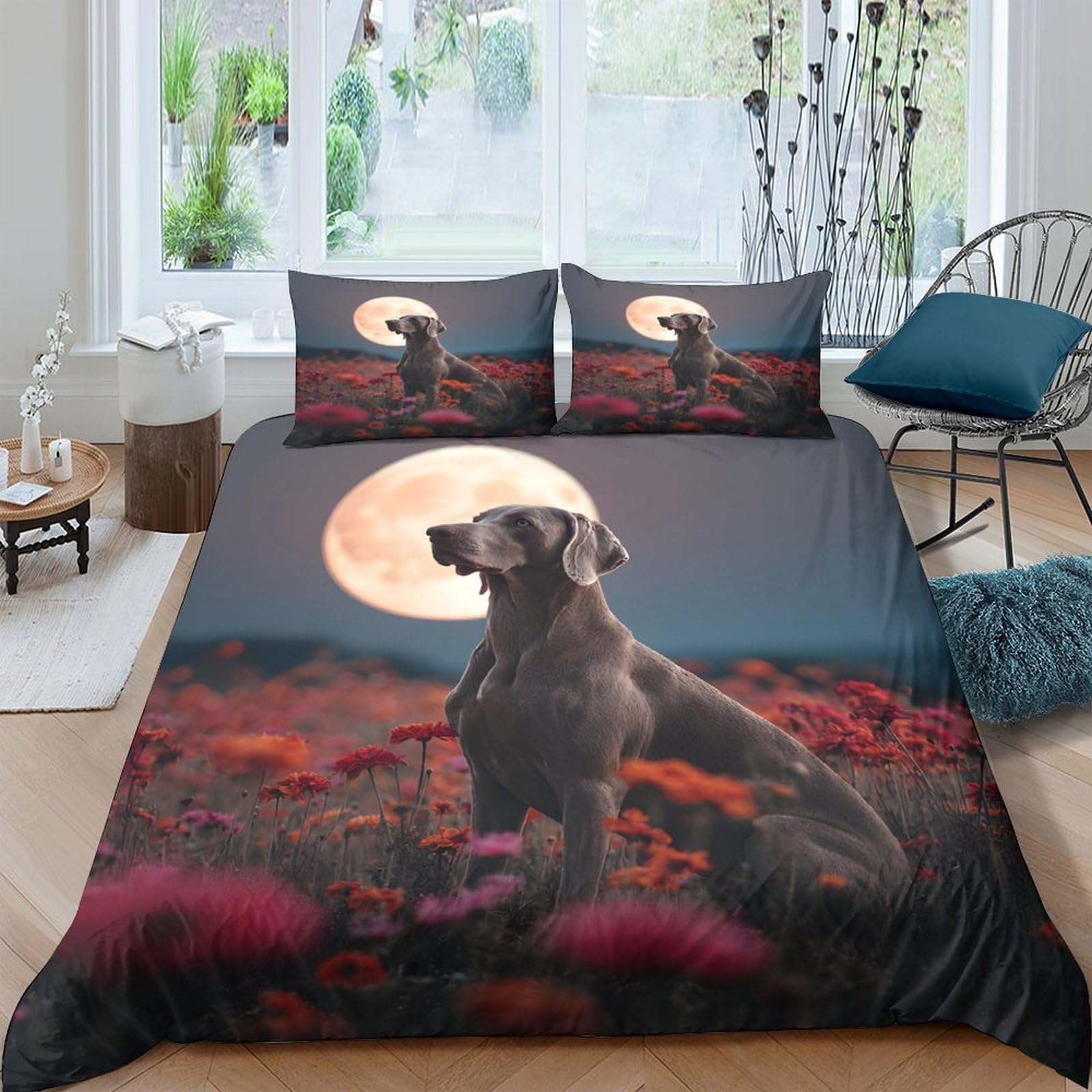 Housse de couette chien respirante et parure de lit microfibre douce imprimée 3D
