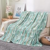 EHOMERY Manta XXL Colcha Queen Size Mantas Suaves Colcha King Size Ancla De Mar Manta De Acogida Mantas Decorativas Suaves Y Cómodas Azul 150x130cm