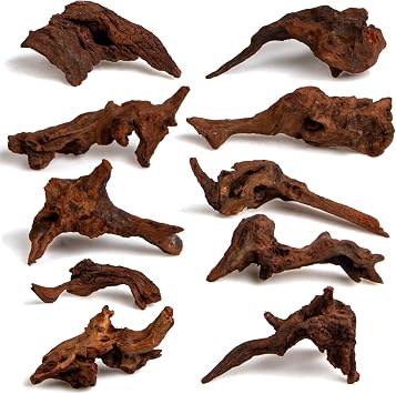 emours Natural Driftwood Small Aquarium Driftwood, 4-6", Natural Twisted Branches, Low-Tannin, Great for Shrimp/Betta & Nano Aquascapes, Also for Reptile Terrariums 10