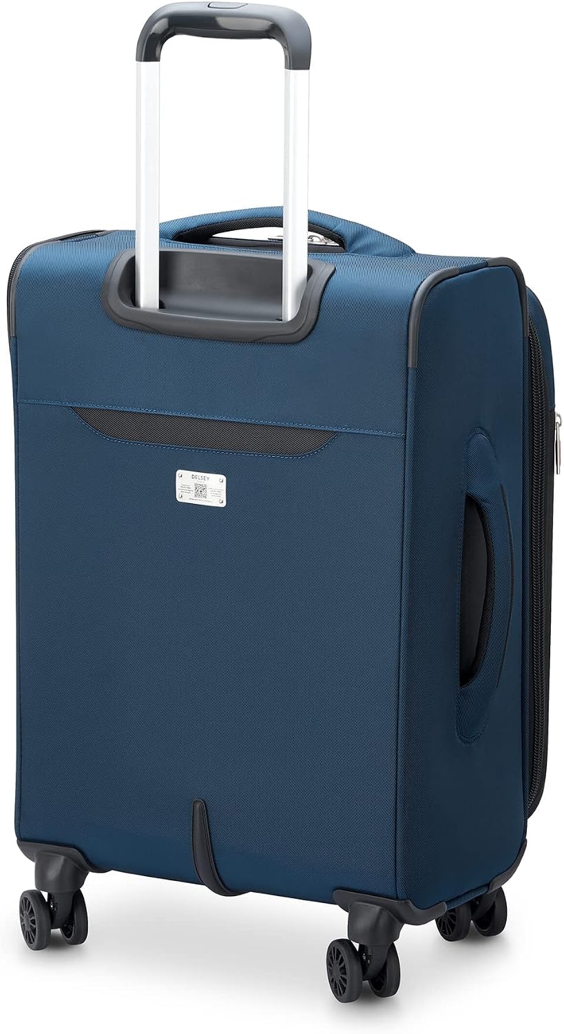 DELSEY PARIS Sky Max 2.0 Softside Expandable Luggage with Spinner Wheels, Blue, Carry-on 21 Inch