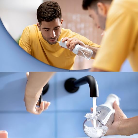 Philips Sonicare Water Flosser Cordless Rechargeable Power Dental Waterflosser for Teeth, Portable Oral Irrigator with 3 Intensity Settings, 360 Rotating Nozzle (Mint)
