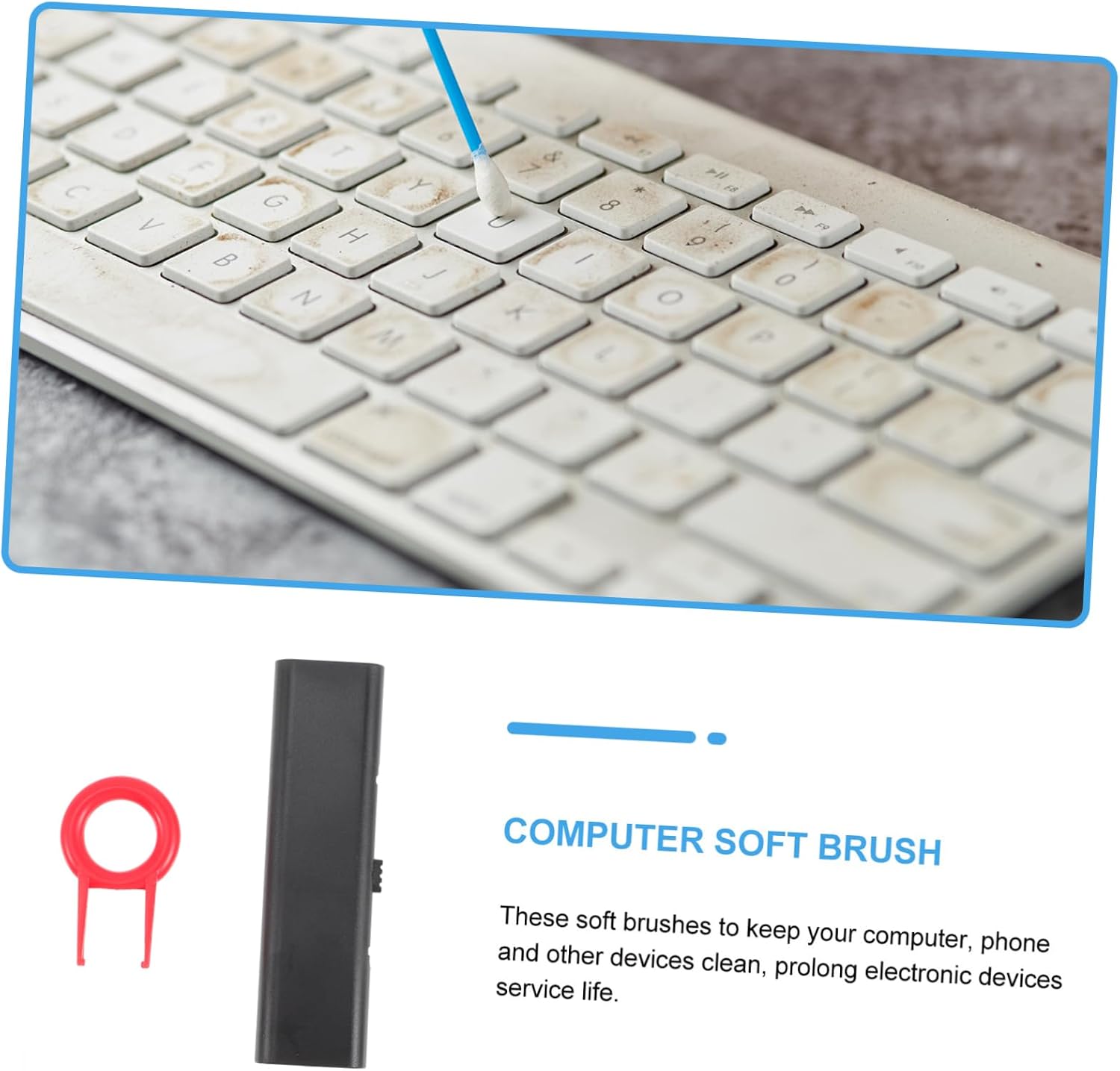 Keyboard Cleaning Brush with Keycap Puller, Anti Static Plastic Tool