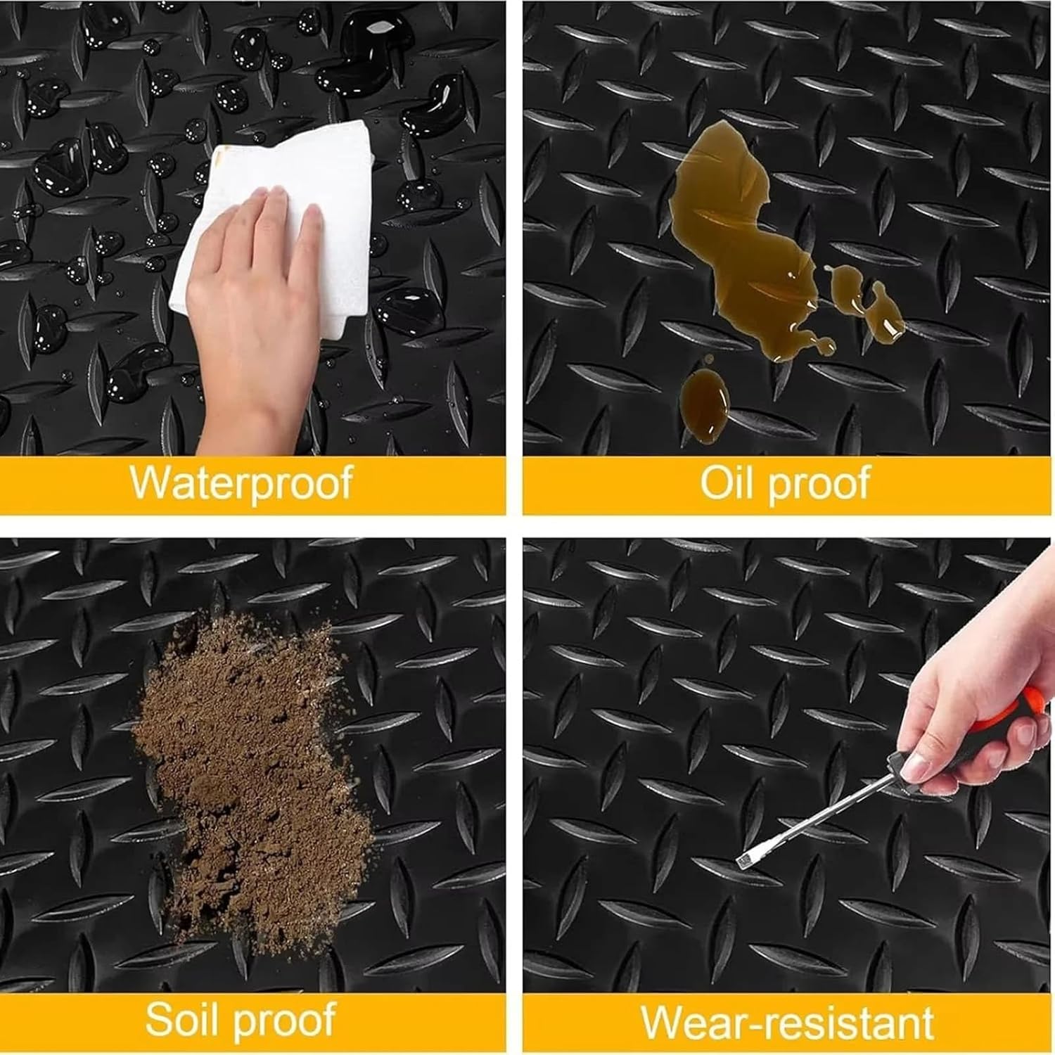 Shop Floor Parking Mat Gray 0.6×13m, Industrial Floor Mat, Workshop Parking Mat, Heavy Duty Non-Slip, Shop Floor Parking Mats for Garage Warehouse Gym Basement