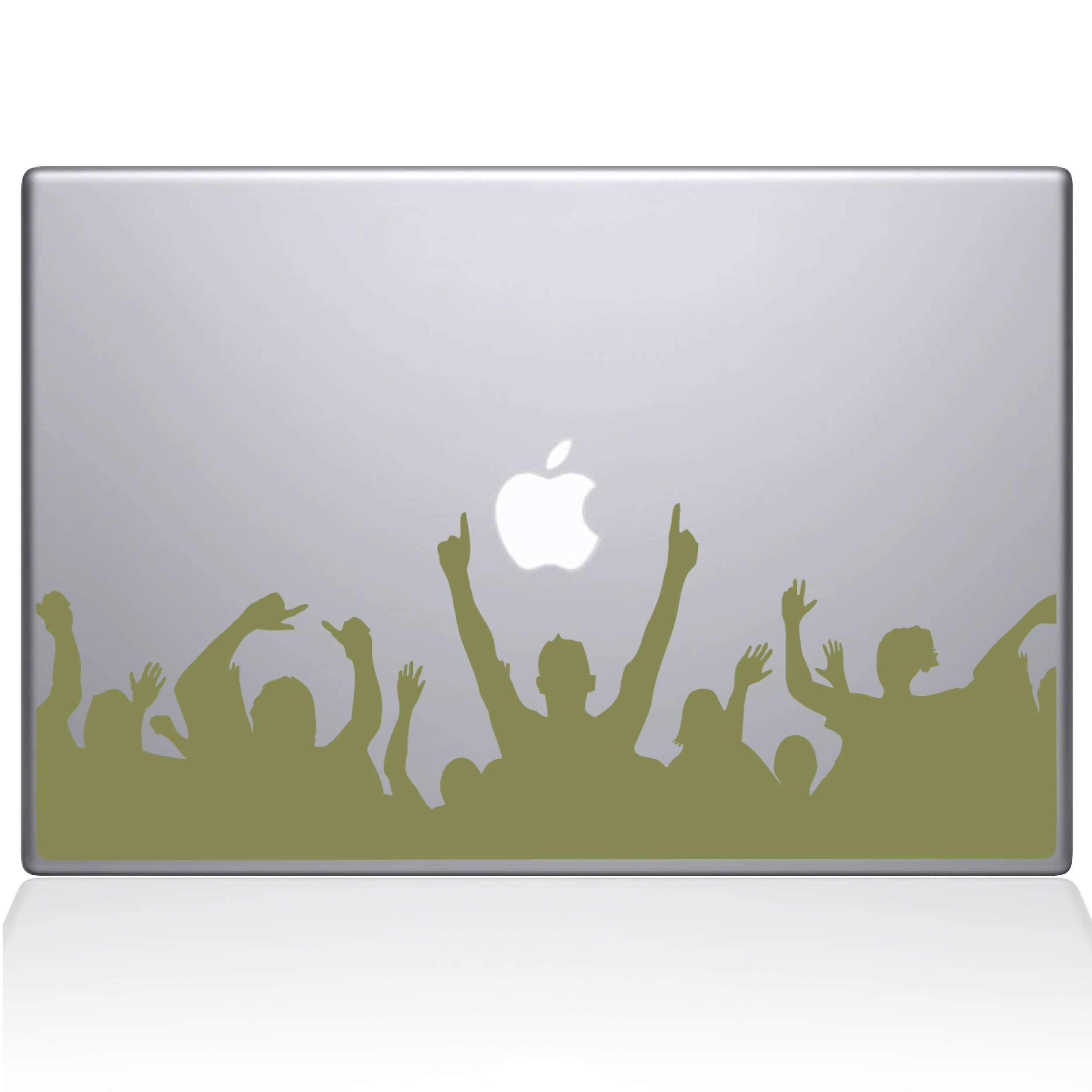 The Decal Guru Rock On Crowd MacBook Decal Vinyl Sticker - 12" MacBook - Gold (1162-MAC-12M-G)