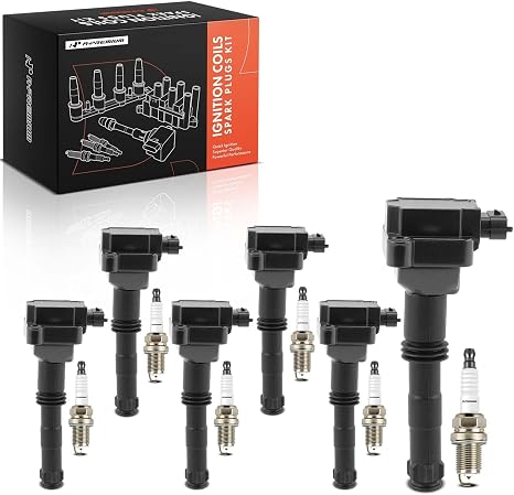 A-Premium Set of 6 Ignition Coil Pack and Iridium Spark