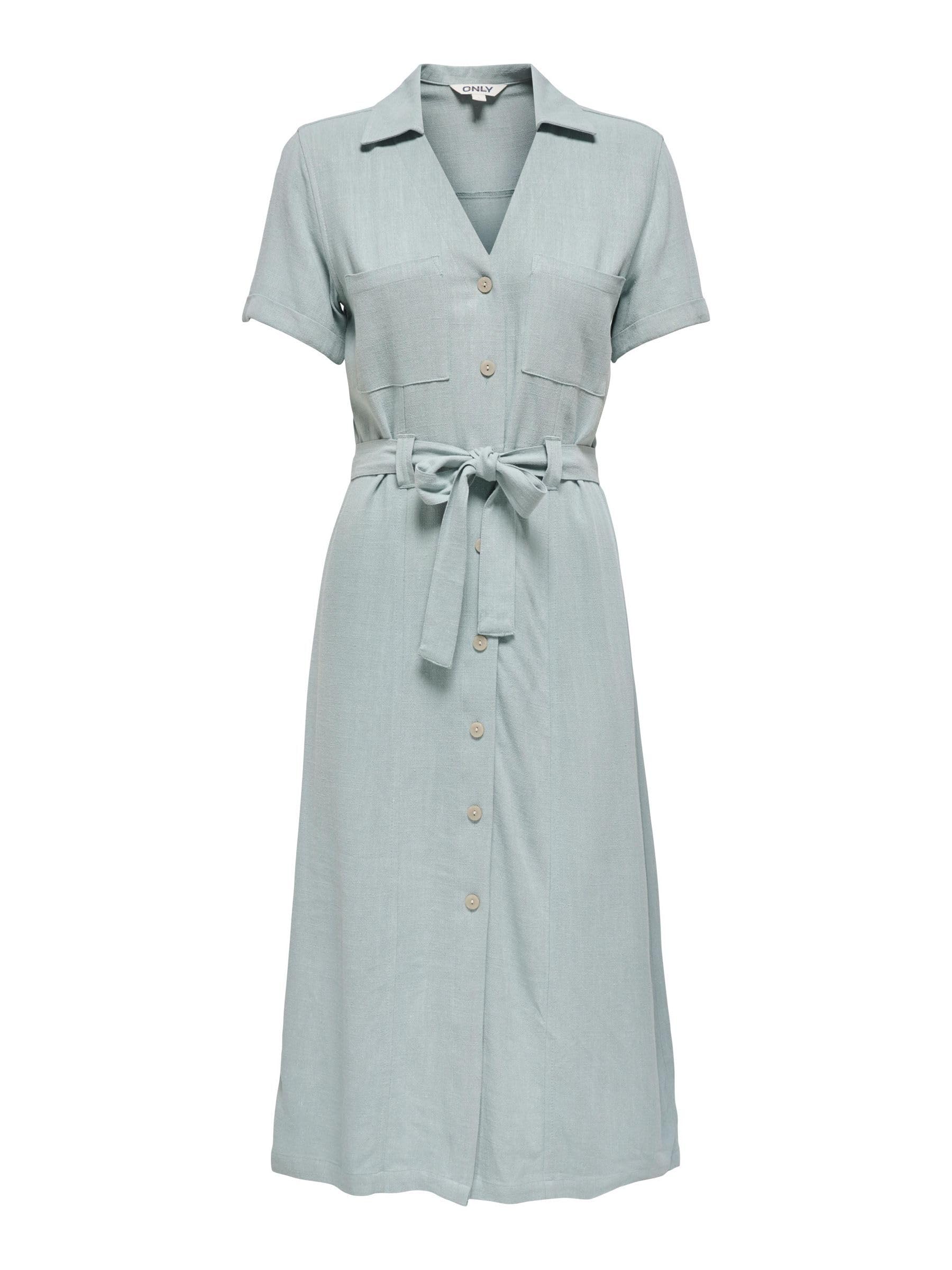 ONLY Female Hemdblusenkleid ONLSIESTA Leinen Langes Kleid