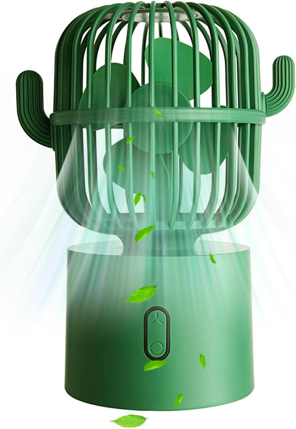 Cactus Fan Cute Small Desk Fan Quiet 80 Degree Rotating USB Portable Table Fans 3 Speeds Cactus Decor Summer Essentials Table Fan