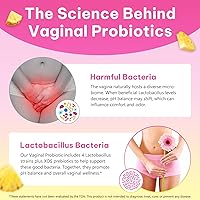 Vista 7 de Gomitas de probióticos femeninos para mujer, 60 unidades, gomitas de probióticos vaginales con olmo resbaladizo, veganas para mujeres, equilibrio