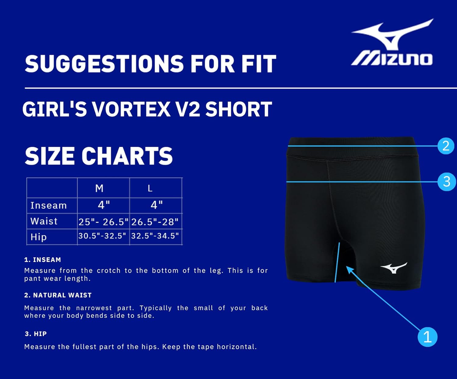 Miniatura 5 de Mizuno Vortex V2 - Pantalón corto de voleibol para niña