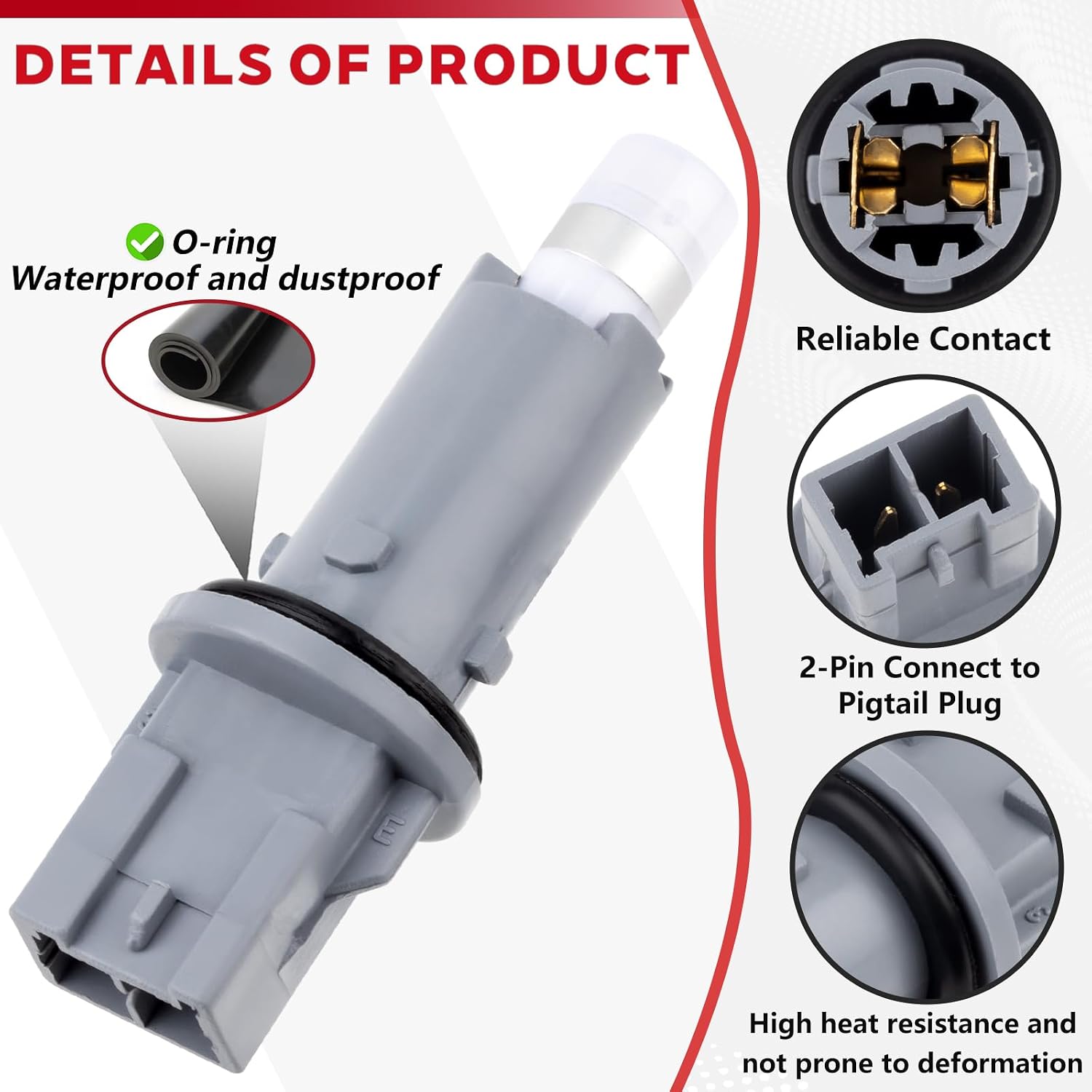 Front Side Marker Lamp, Parking Light Bulb Socket Holder for Nissan Juke Leaf Versa Note for Infiniti QX80 QX56 FX35 FX45 Replace OE 26240AG000 2PCS with 2 Light Bulb