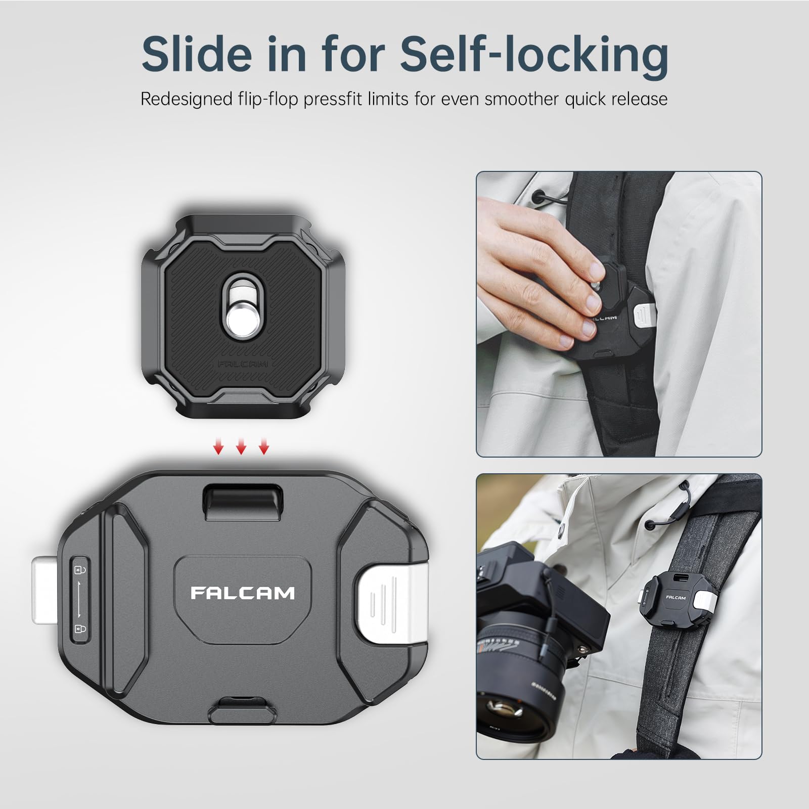FALCAM F38B3802 Clip pour Appareil Photo Sac à Dos V2 Solo (Clip Uniquement)