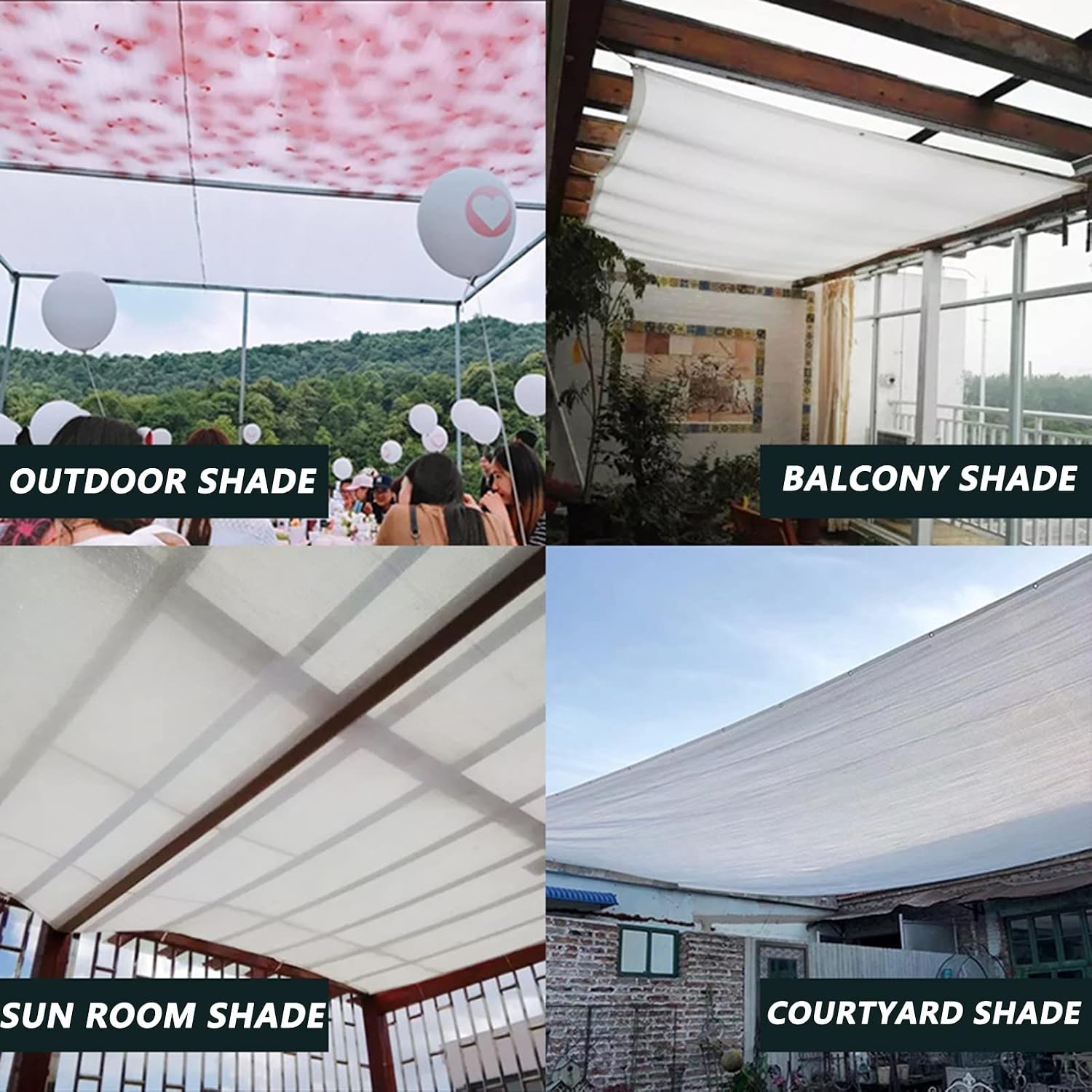 Balcony, Opaque UV Protection Cover, Outdoor Patio Shade, Pool Sunblock Netting, Durable Wind Barrier for Decks and Patios