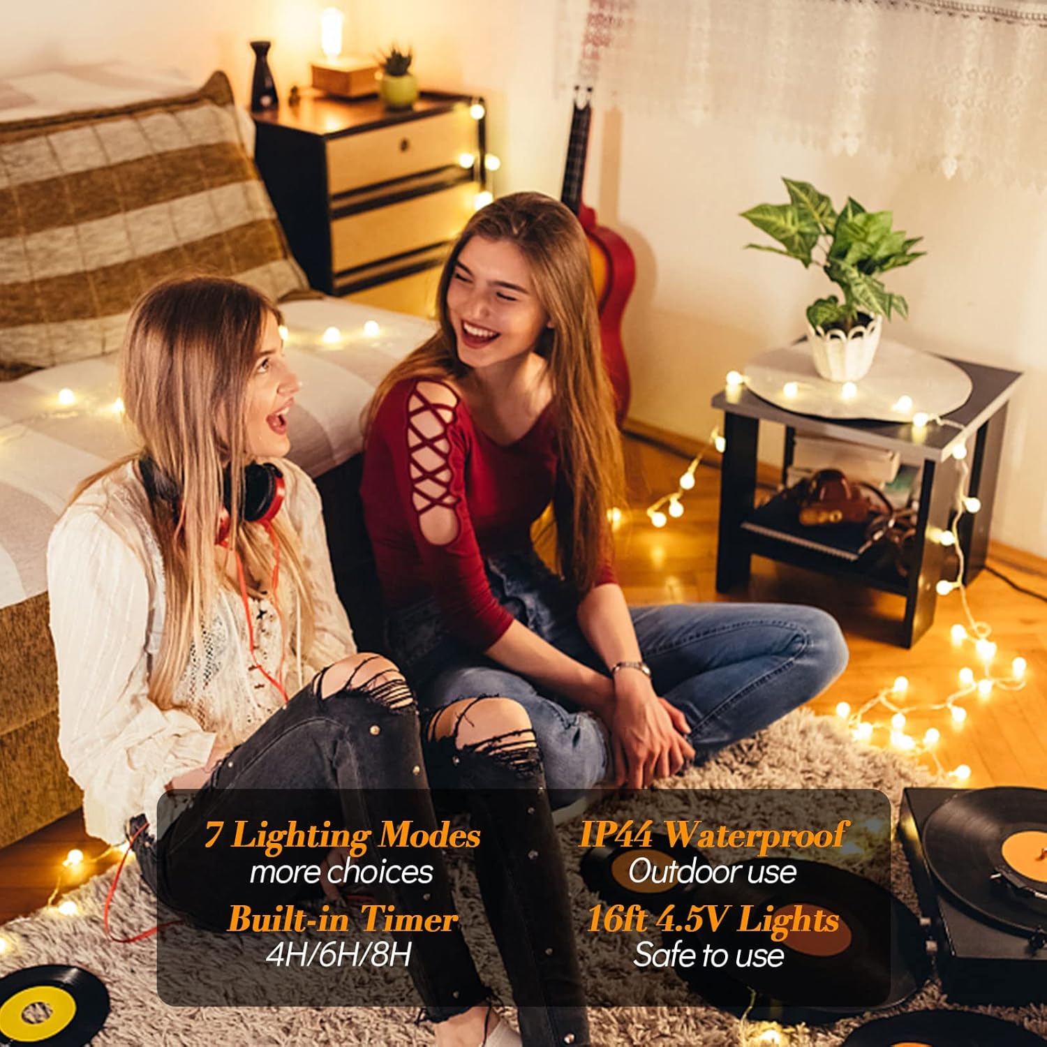 ALOVECO LED String Lights 16ft 50 LED Battery Operated String Lights Color Changing with Remote Waterproof Globe Starry Fairy Lights for Outdoor Indoor Bedroom Garden Party (RGB)