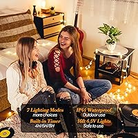 Vista 3 de Aloveco - Guirnalda de luces LED de 100 ledes, 8 modos de iluminación regulables con mando a distancia y temporizador, UL listado 29 V bajo voltaje