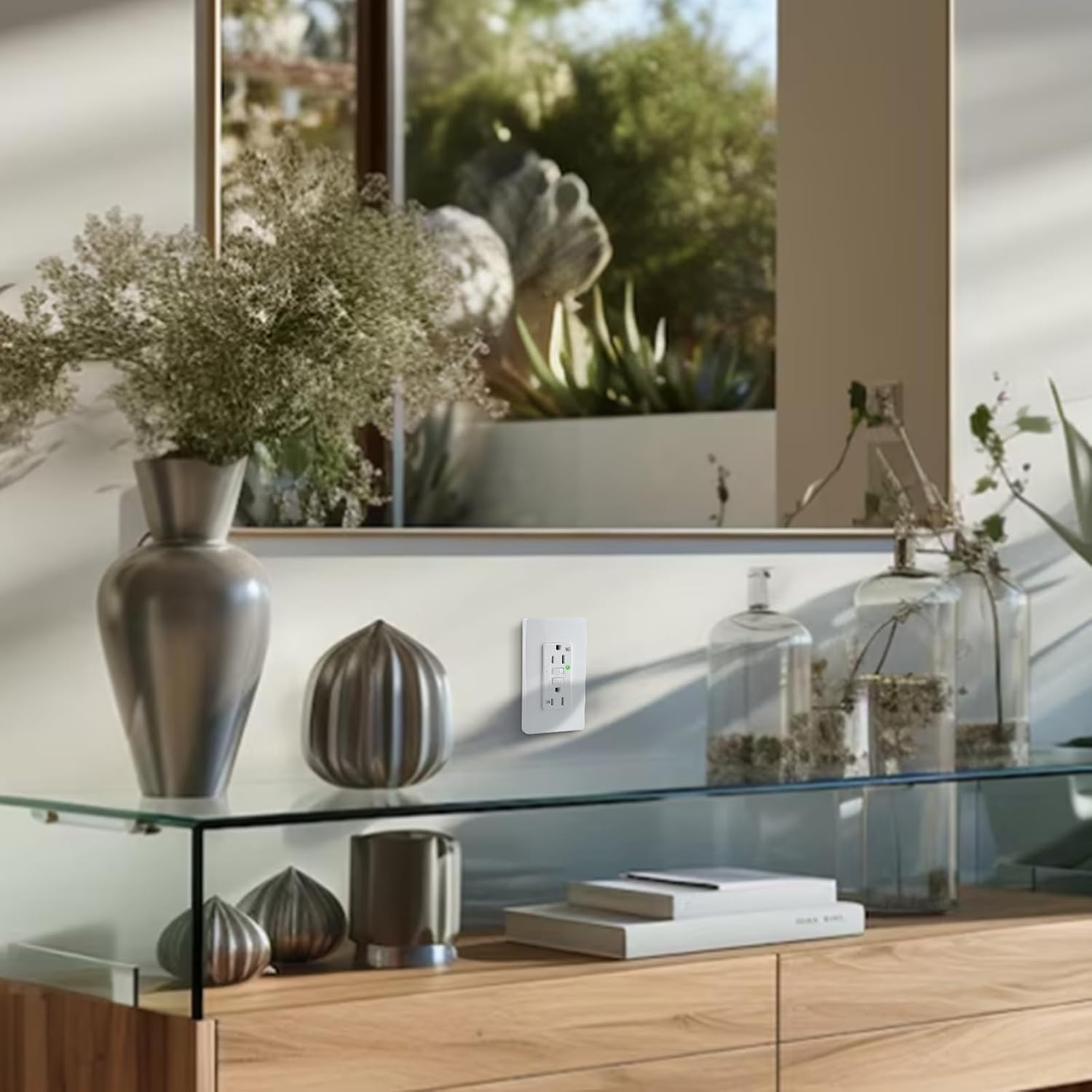 Black GFCI Outlet 20 Amp,GFCI Outlet Receptacle with LED Indicator, 20 Amp 125 Volt Wallplate and Screws Included ETL Listed,4PK Black,with 3PK Shallow White GFCI Outlets,Thin Ground Fault R