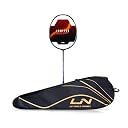 Li-Ning Ignite Series Carbon Fibre Superlite Speed Racket wuth Full Cover (‎Black/Blue/Old Gold) gallery image
