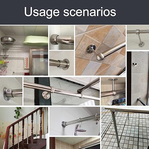 Miniatura 6 de Aopin Soportes para barra de armario con acabado negro mate de 0.75 pulgadas, soportes de montaje en techo, soportes de extremo de barra de cortina,