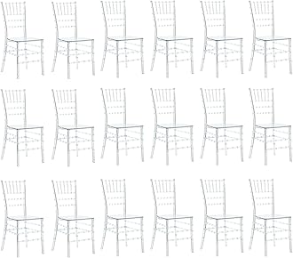Clear Acrylic Chiavari Chairs, Modern Dining Chairs Set of 20, Accent Event Ghost Chairs for Wedding Party Event Reception