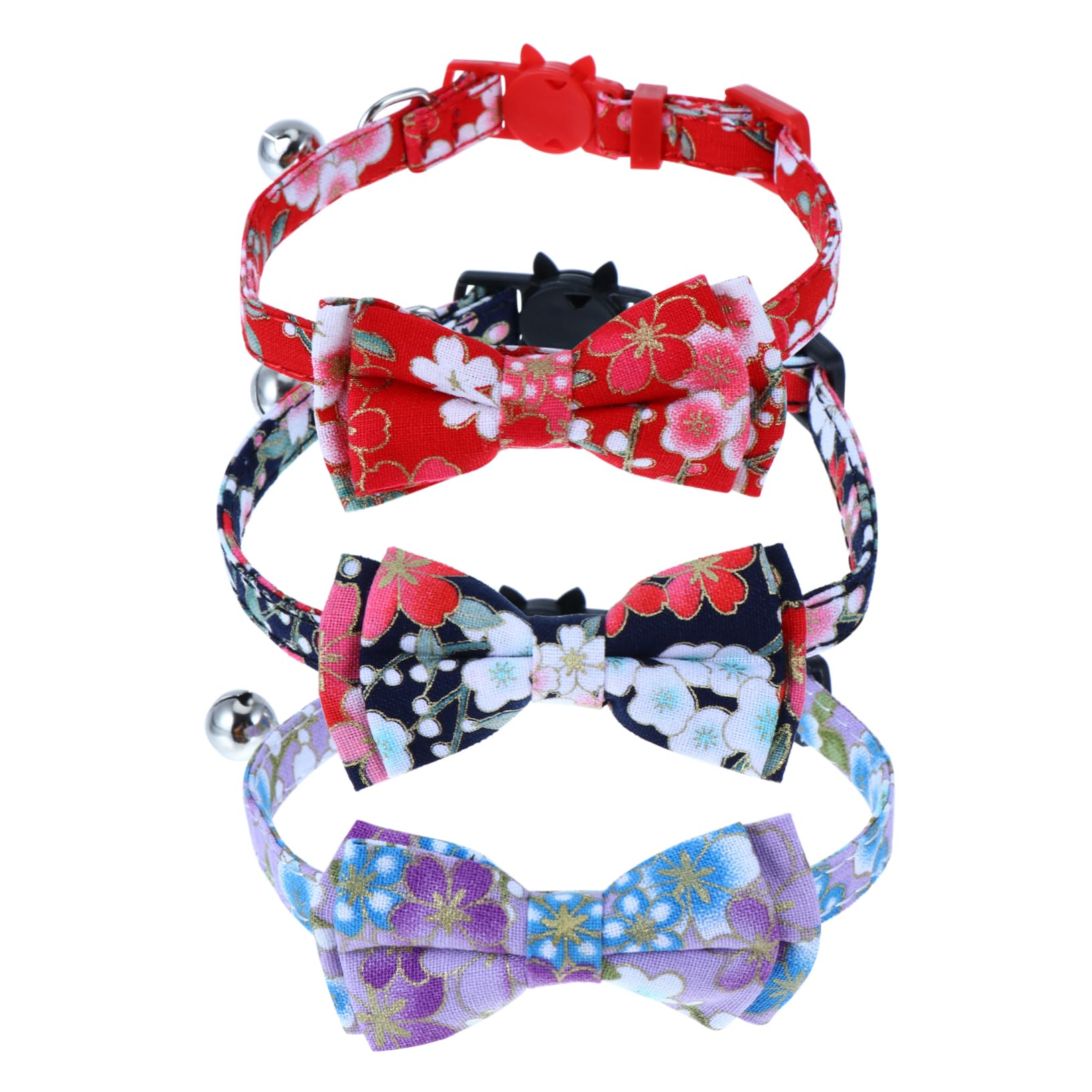 Toddmomy 9pièces Collier Réglable pour Chat avec Clochettes Et Nœud pour Animaux De Compagnie Ajustable Et Stylé
