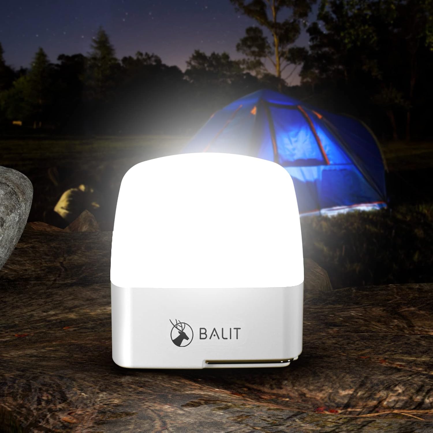 Camping Lights Rechargeable, Portable Tent Lantern, USB-C & USB Charge, Magnet Base, 300 Lumens, 3 Modes for Camping, Hiking, Tent, Fishing, Hurricane, Outage and Emergency-White