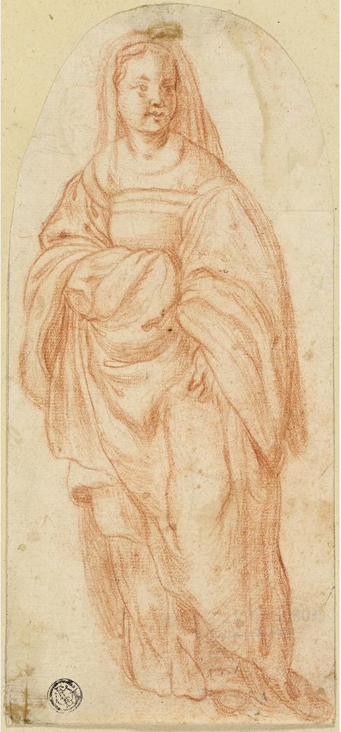ArtDirect Standing Woman (c. 1600) Unframed Art Print Giclee Poster by After Andrea del Sarto - Ready for Framing with Customization Sizes 5x10, 6x14, 9x20, 17x36, 22x48 and 28x60 inches