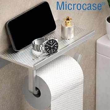 Microcase Duvara Monte Yapışkanlı Tuvalet Kağıdı Askılığı Ve Telefon Tutucu - AL5707 (Gri)