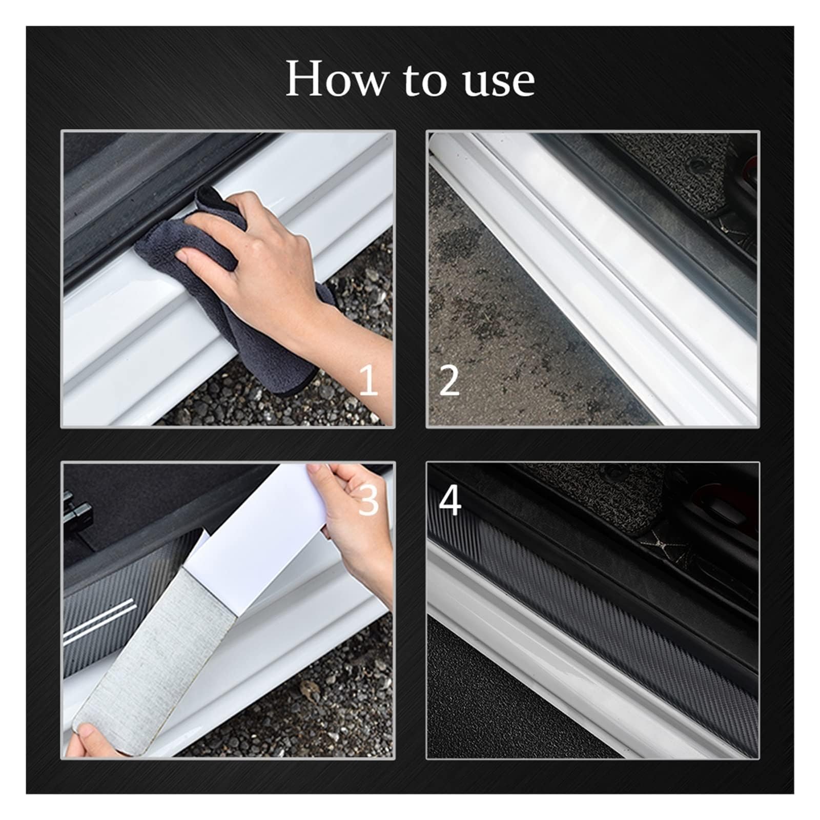 Mazda Einstiegsleisten Schutz - 4-teilige Kohlefaser-Schutzfolien Für Türschweller