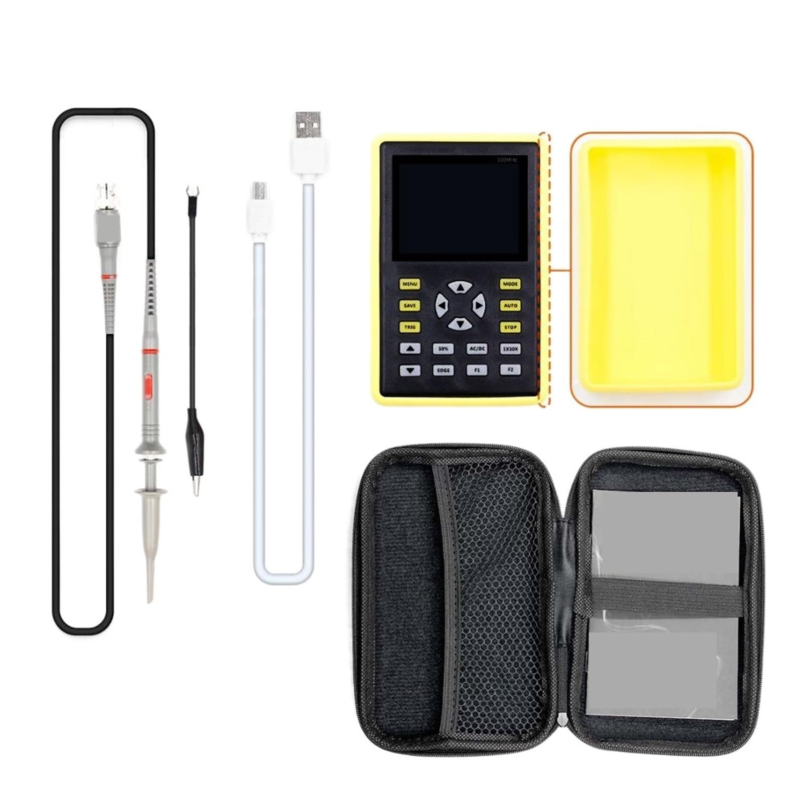 Mini osciloscopio Digital de Mano 5012H Tasa de muestreo de 500 MS/s Ancho de Banda analógico de 100 MHz