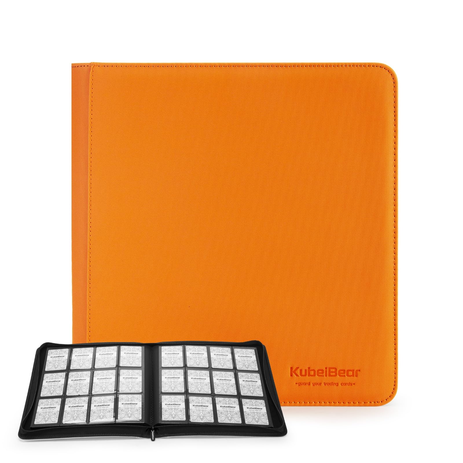 Card Binder – 720 Capacity, Zippered Trading Card Holder for MTG, Sports &amp; Collectible Cards – Acid-Free, Durable &amp; Travel-Friendly Storage (Orange dots, 12 Pocket)
