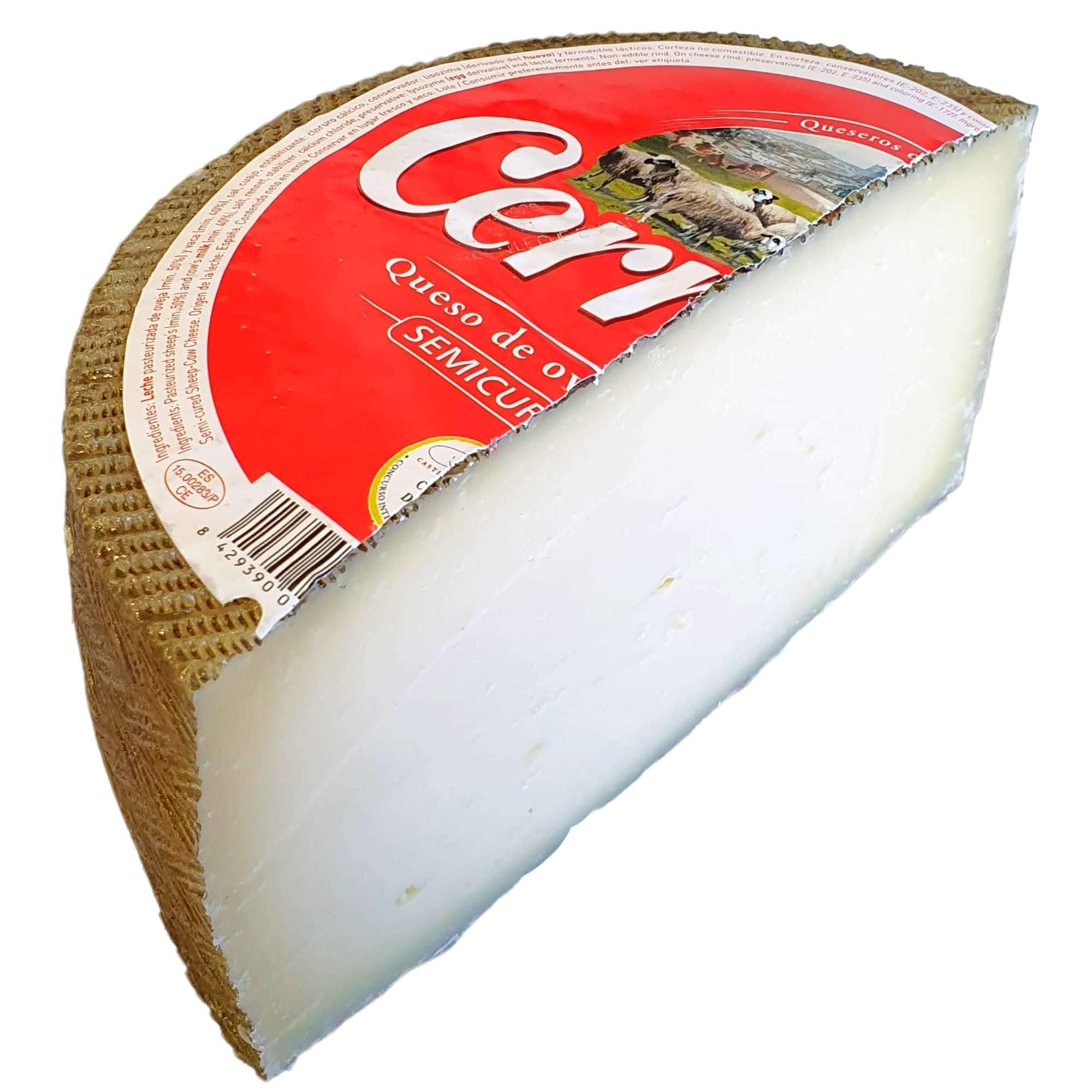 Queso Semicurado Cerrato - Queso Peso Aproximado 2800 gramos - Cerrato Pastora Oveja Vaca - Queso Semicurado con Membrillo TDW (Queso Completo con Membrillo)