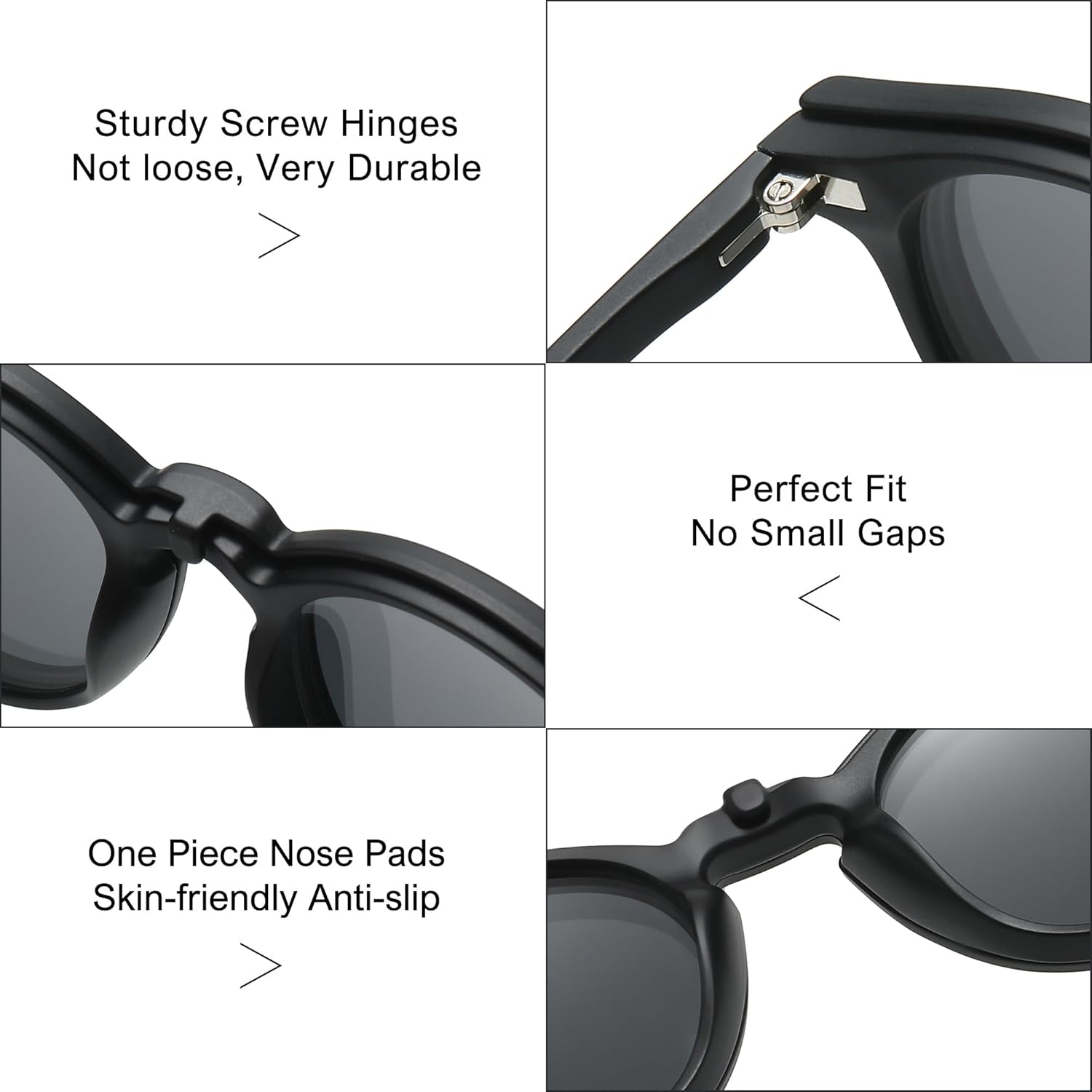 Retro Round Polarized Magnetic Clip on Sunglasses Men Women for Small Face Optical Glasses Frame Vintage Eyeglasses