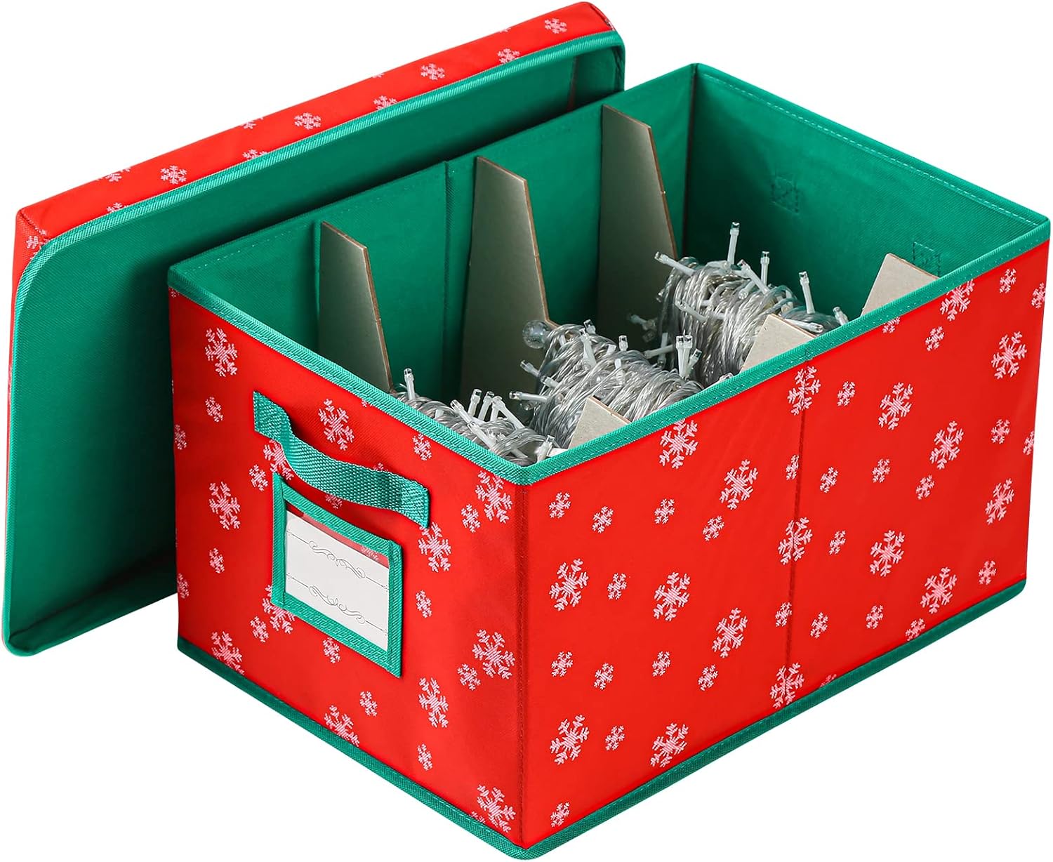 Phedrew Christmas Light Storage Box with 3 Cardboard Wraps Holiday Christmas Light