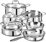 Product image of EWFEN 3 Ply Stainless Steel 11-Piece Cookware Set