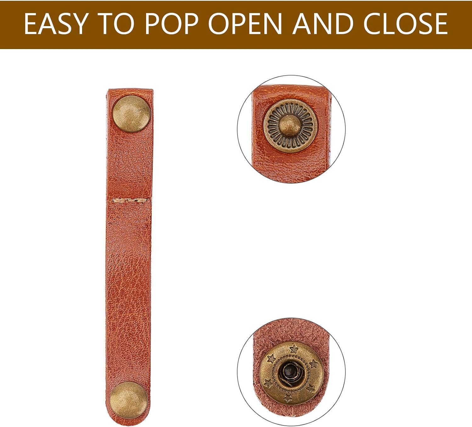 GORGECRAFT 20 Pcs Leather Cable Straps Cable Ties Organizers Cord Management for USB Headphone Wires Long Straps - Image 5