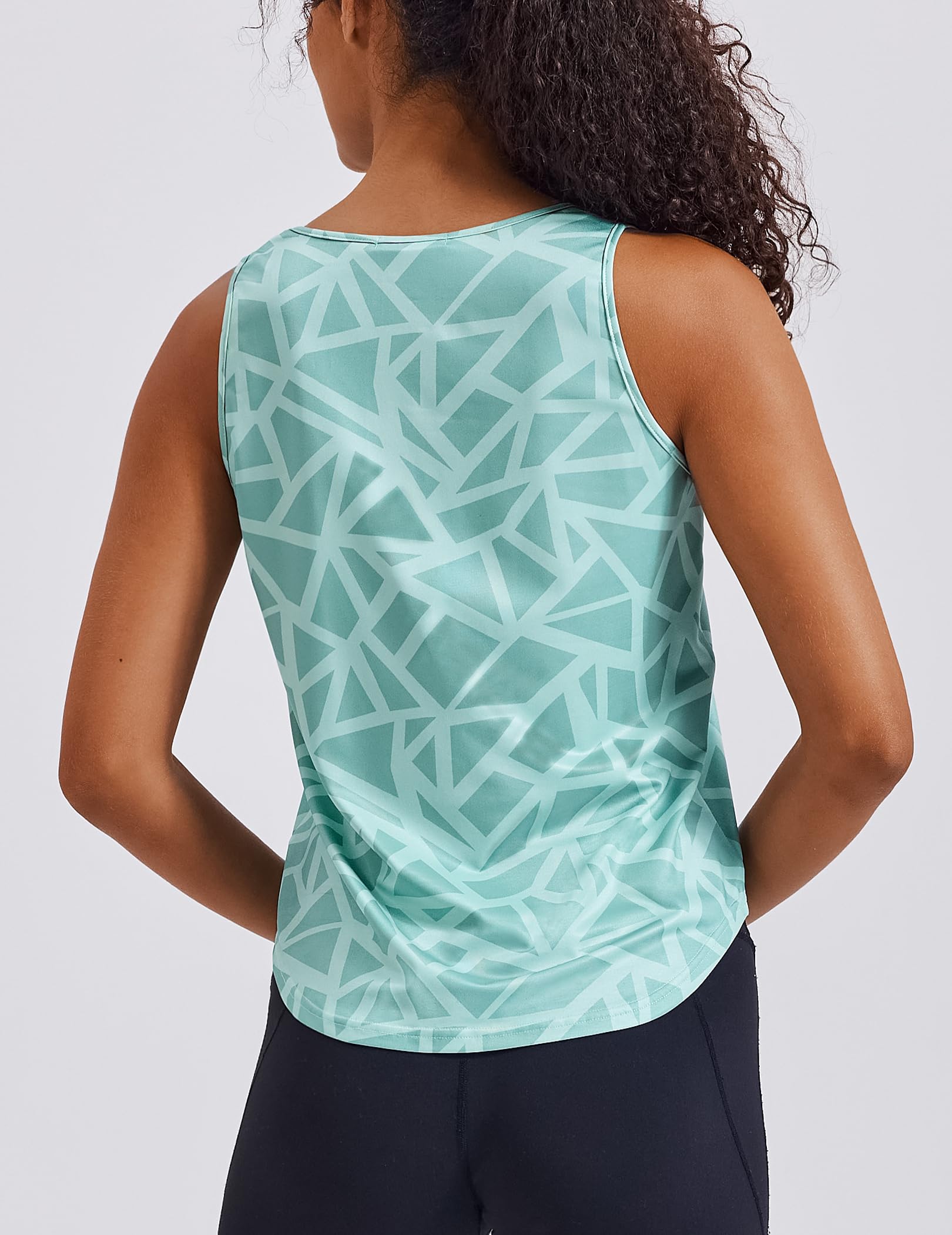 PINSPARK Sport Tank Top Damen Sporttop Ärmelloses Fitness Yoga Tops Leichte Sport Oberteile Sommer Gym Shirt Laufshirt Training Geo-Druck - 2