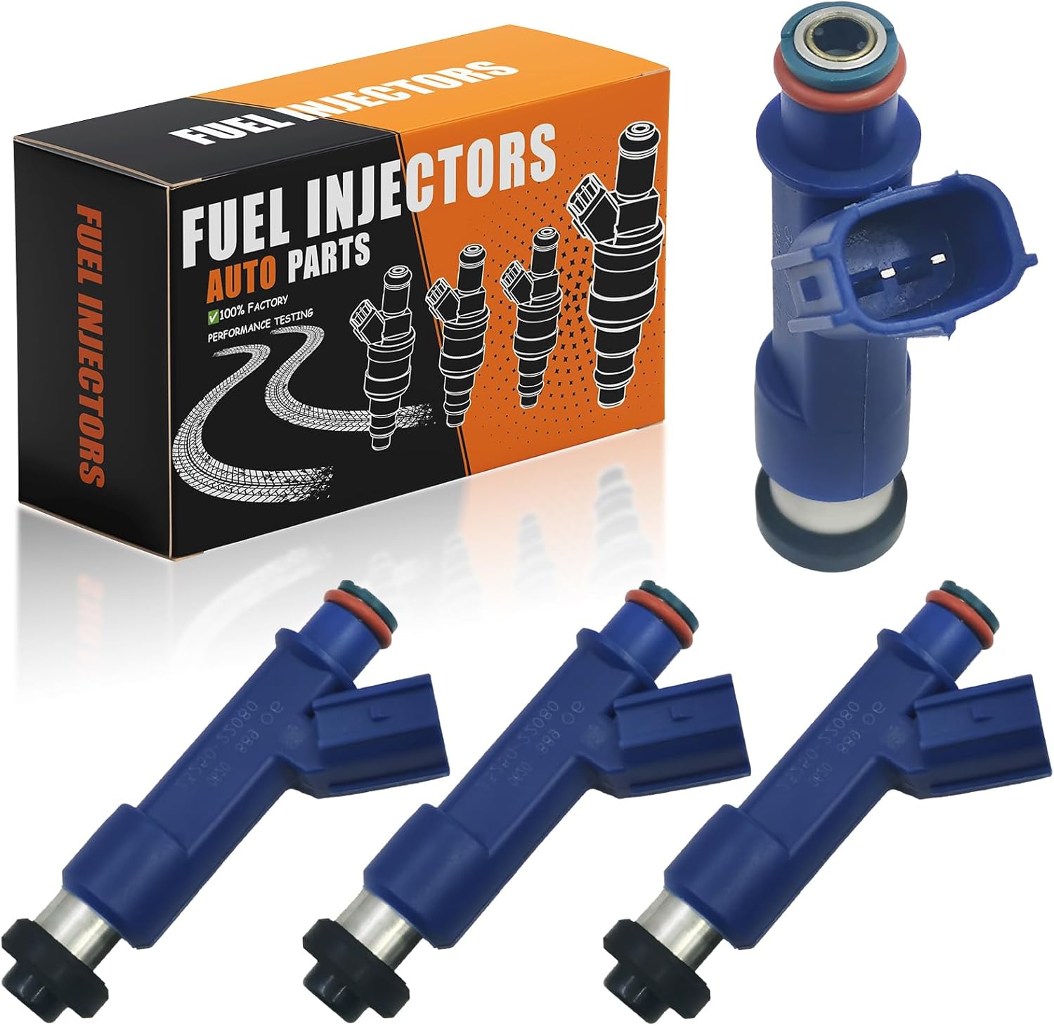 23250-0D050 Upgraded 12-hole Fuel Injectors Fit For:-Toyota Corolla 2005-2008, Yaris 2006-2018; For:-Pontiac Vibe 2005-2008#Replace: 23209-0D050, FJ847, 2320922090, 232090D050-4 PCS