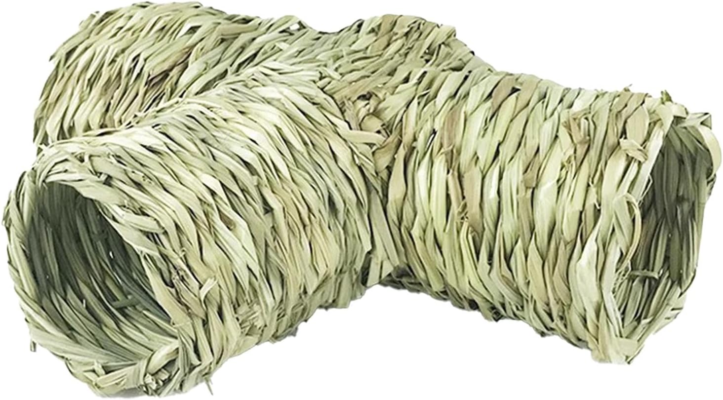 Tunnel Toy, Tunnel, Tube Hut, Hay Bed, Woven House, Interactive Toy for Gerbils, Rats, Hamsters, Canaries, Game, 24x33x10cm