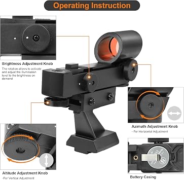 Alstar Red Dot Finder, Telescope Red Dot Finderscope with Slide-in Bracket