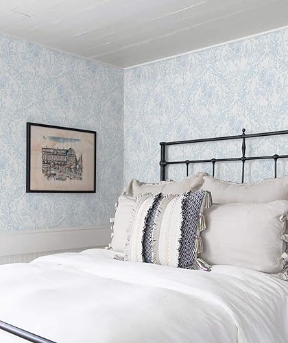 Vista 30 de Ismoon Papel tapiz autoadhesivo para despegar y pegar, papel de contacto floral vintage, bohemio, acuarela, rosa, damasco, texturizado, extraíble