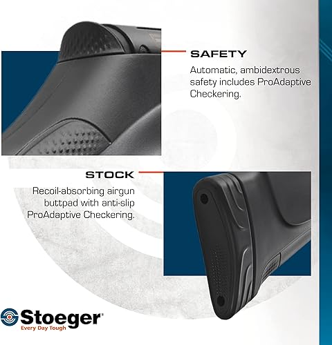 Miniatura 3 de Stoeger Pistola de aire S4000-E - Calibre .177 - Sintético negro con mira de fibra óptica