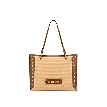 Love Moschino BORSA RAFFIA NATURALE+PU CAMM+BORCH