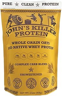 New - John's Killer Protein - Complex Carb Blend. A Perfect Mix of Double-Milled Organic Non-GMO Whole Oats and Our 100% Grass fed Protein. Dissolves smoothly & Ideal in Your Shaker Cup.