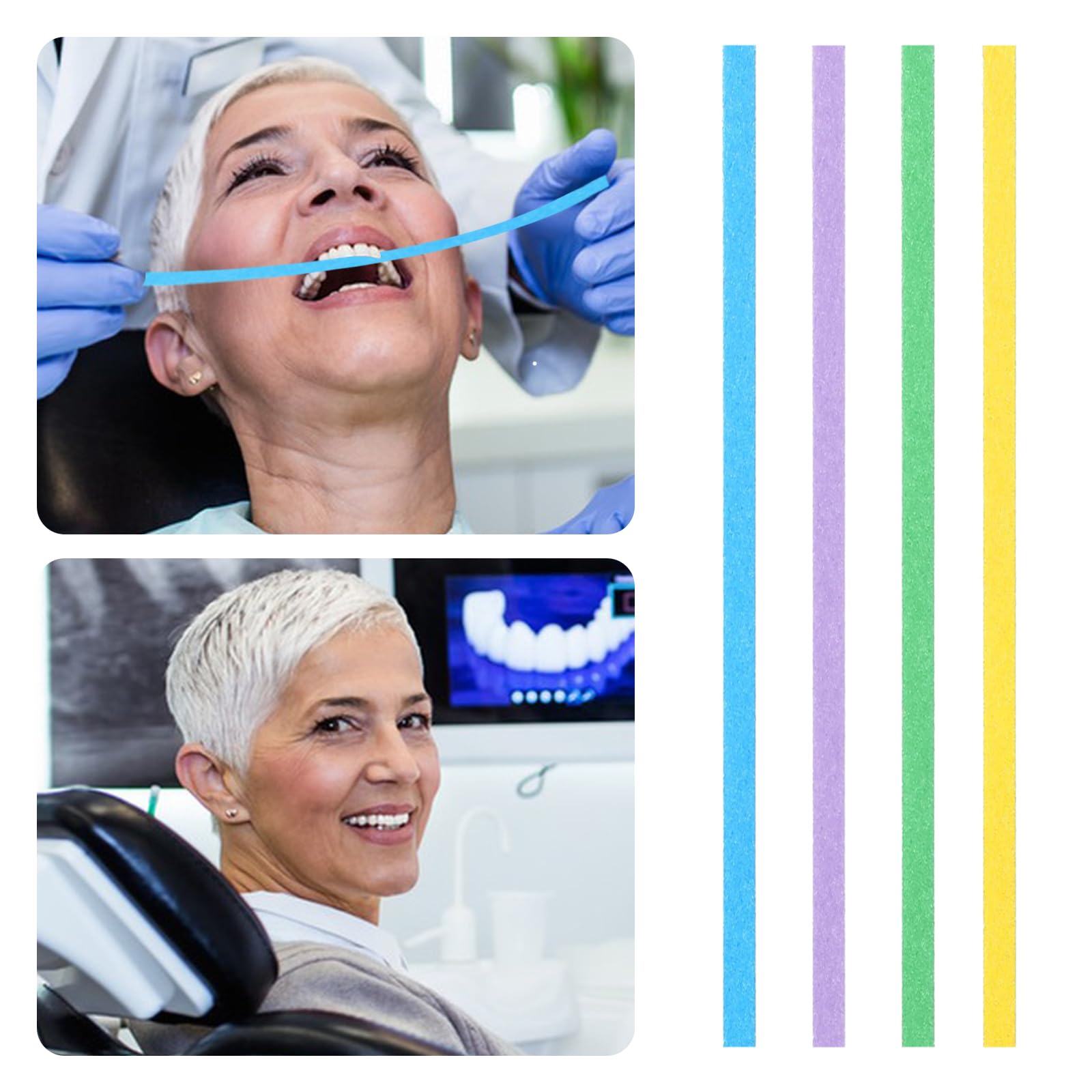Lima dentale per denti scheggiati 60 pezzi strisce abrasive dentali smerigliatura levigatura pre-lucidatura
