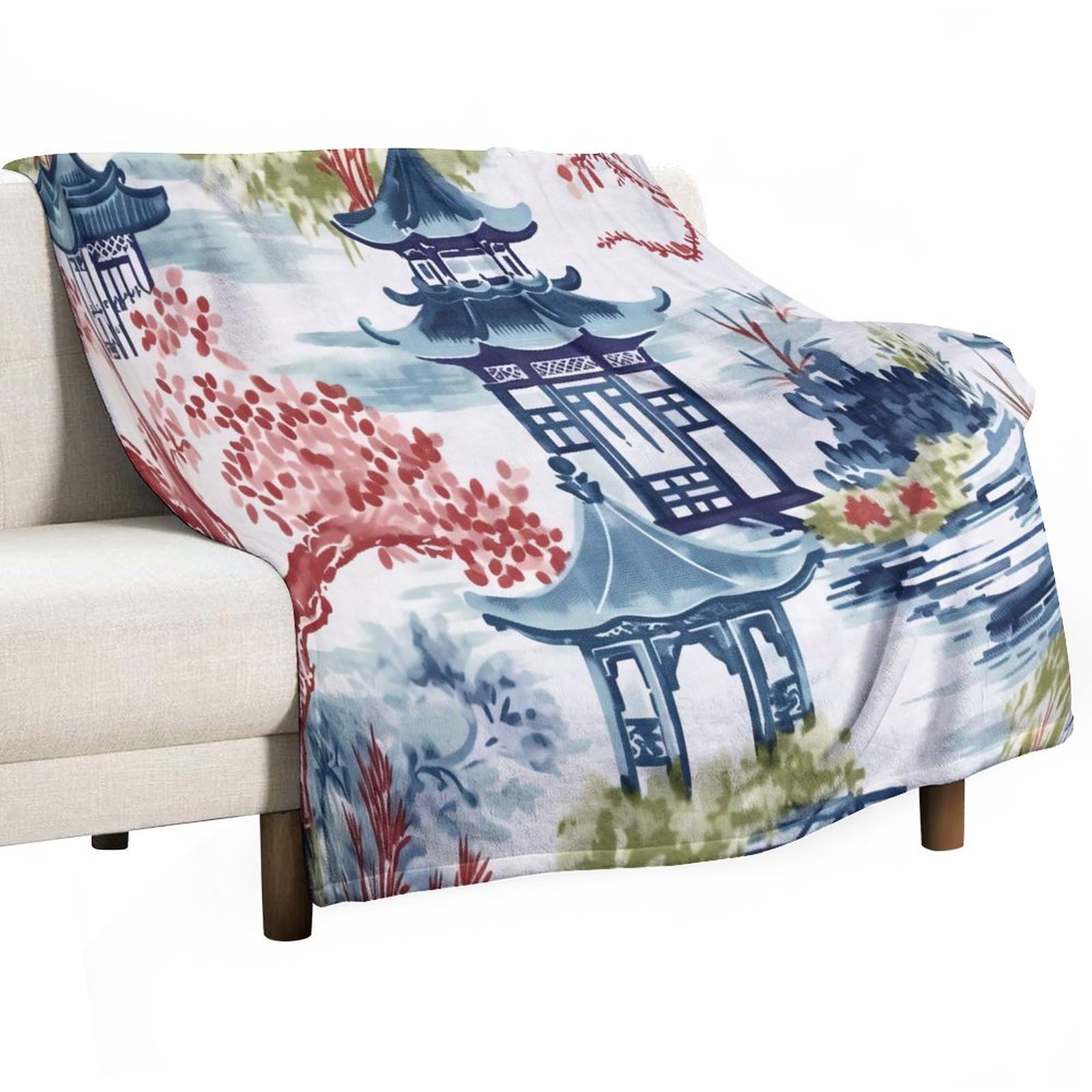 Couverture douce pagode asiatique idée cadeau Noël anniversaire fête des mères