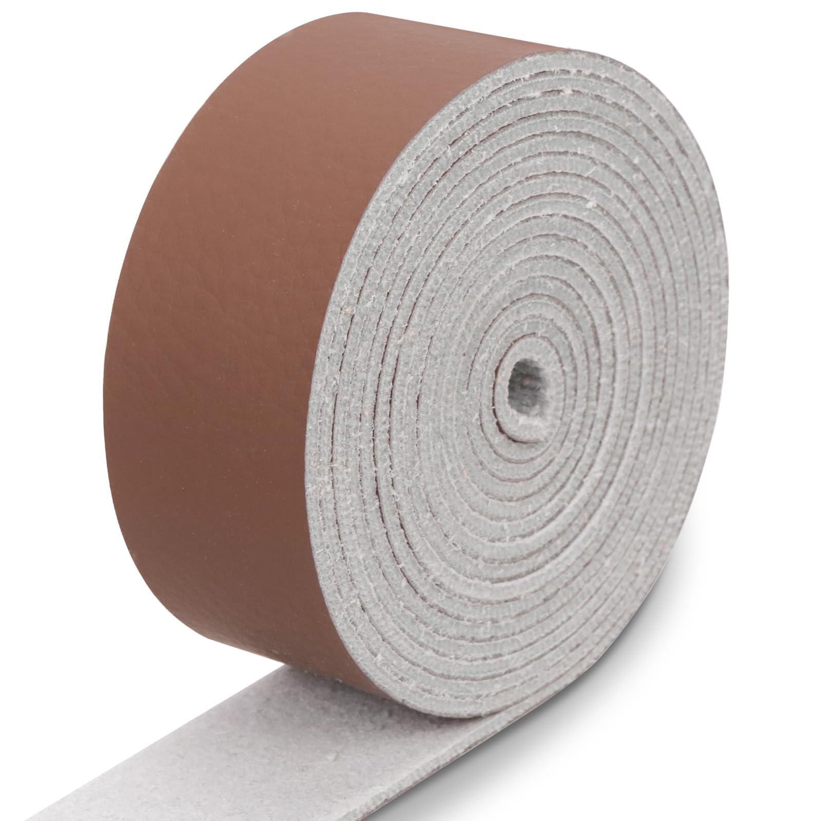 Swpeet Red Brown 1 Inch Wide 80 Inches Leather Strap, Single Sided Full Grain Leather Strips Cord String, Long Flat Belt Strips Ideal for DIY Craft Projects, Clothing, Jewelry, Wrapping